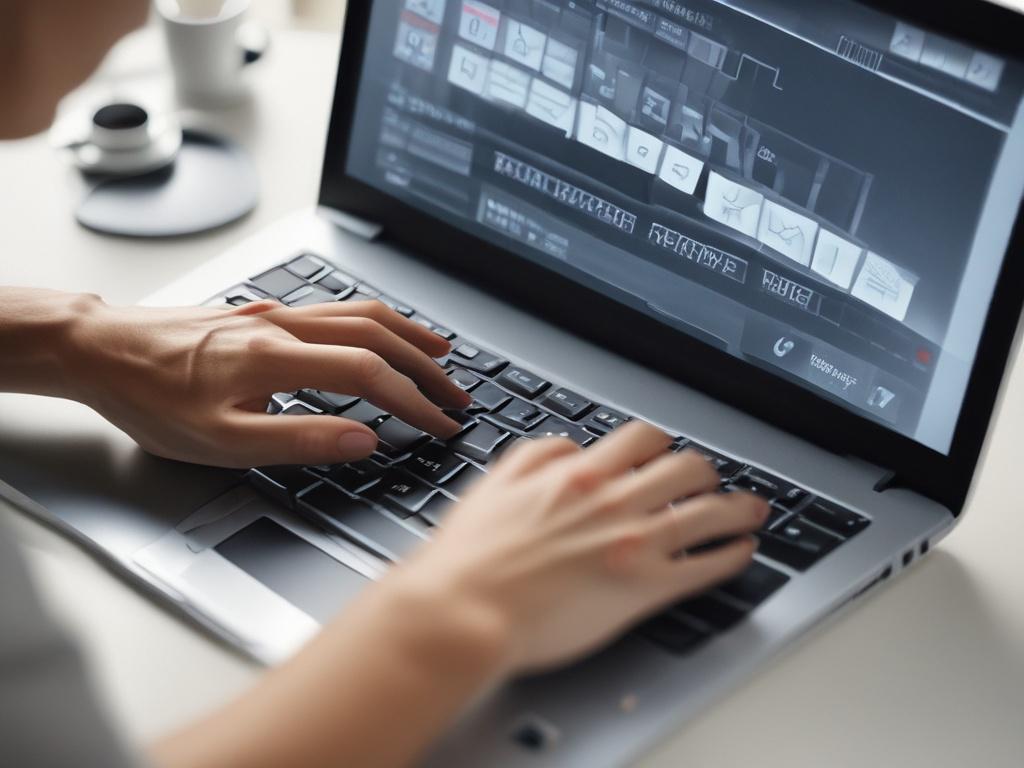 A close up shot of a person typing an email