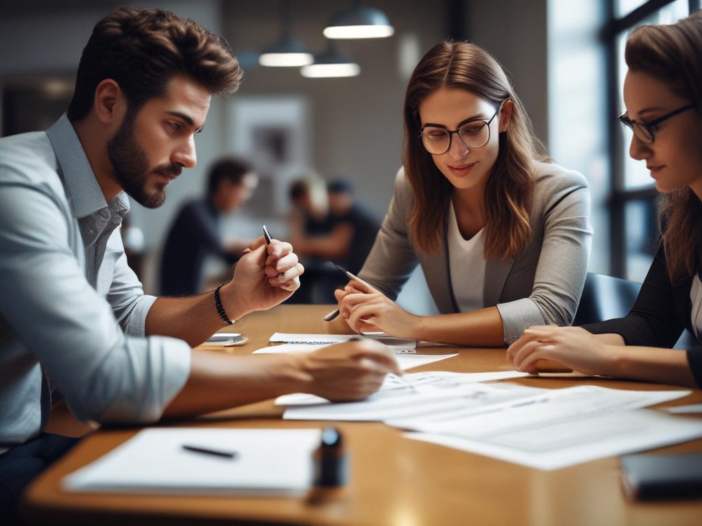 close up of a strategy session, a diverse group of