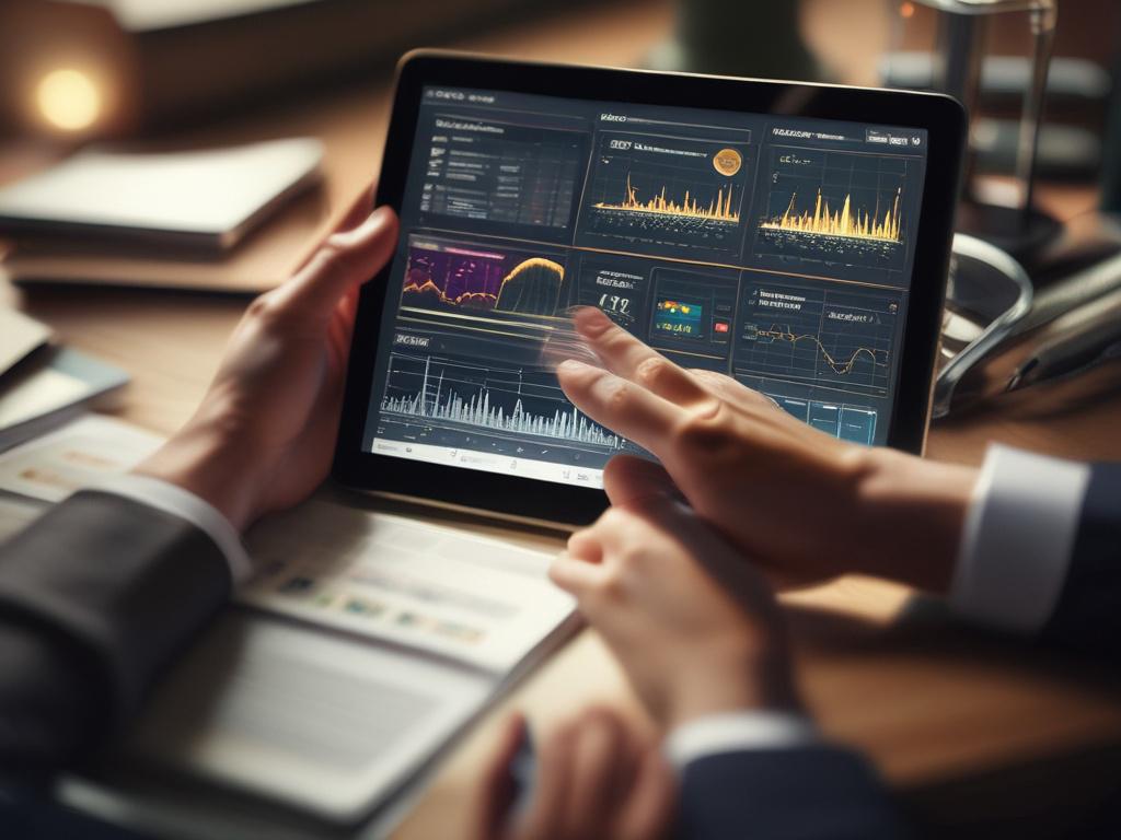 close up of a person analyzing market trends on a