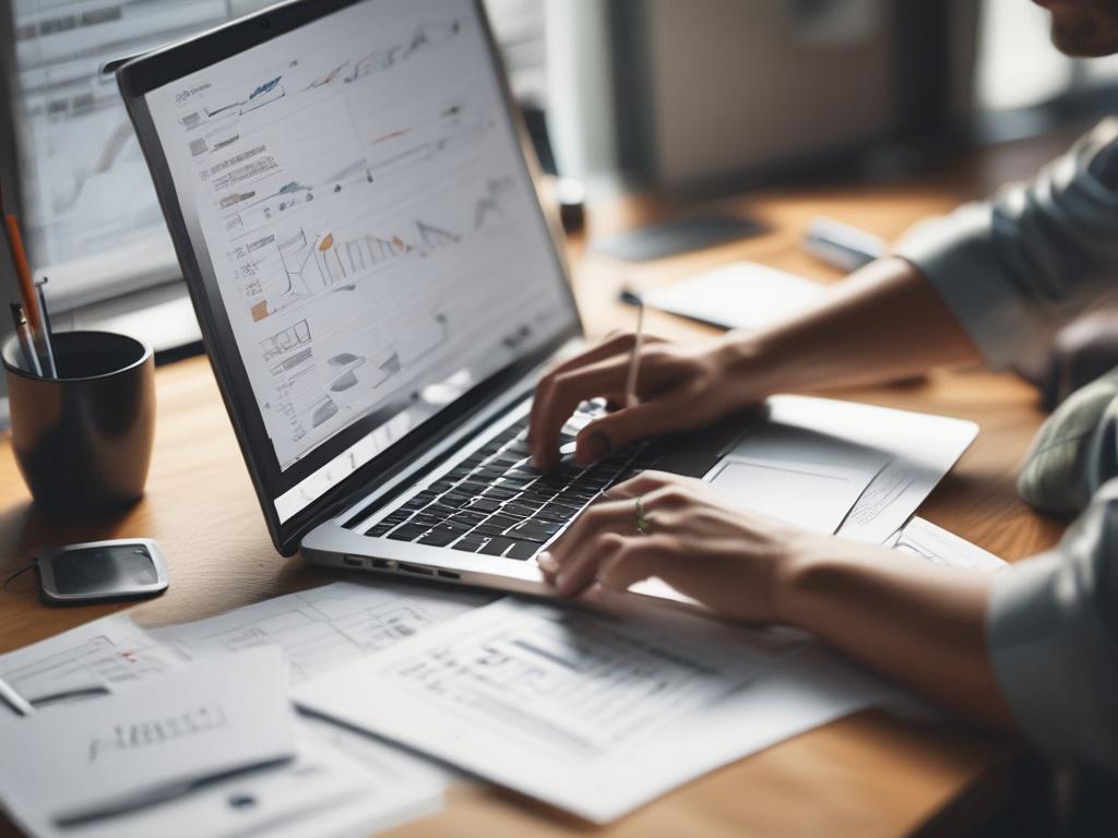 close up of a person reviewing performance charts on a