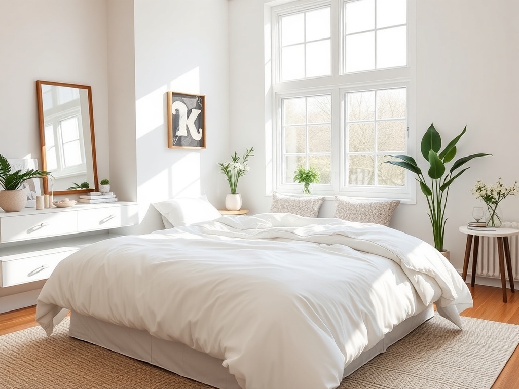 Guest-ready Airbnb bedroom with fresh linens and modern decor