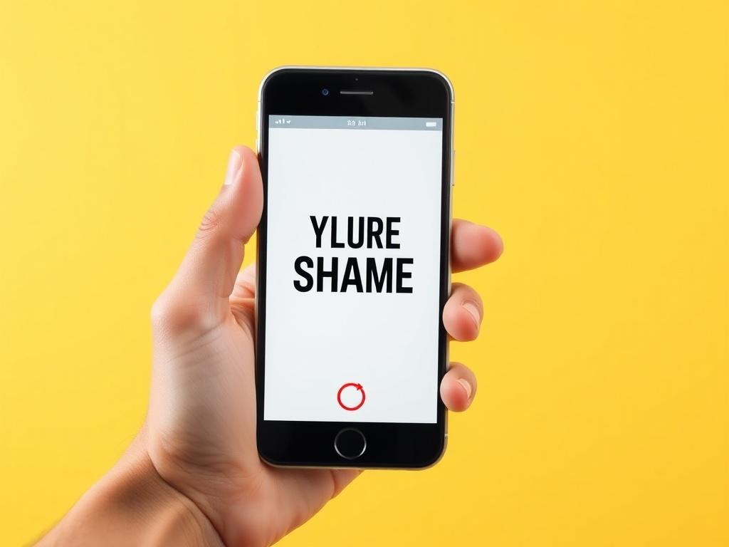 A high-resolution photo of a hand holding a smartphone, displaying a freshly created meme ready to share. The background is bright and inviting, emphasizing the ease of sharing with a clean design and vibrant colors.