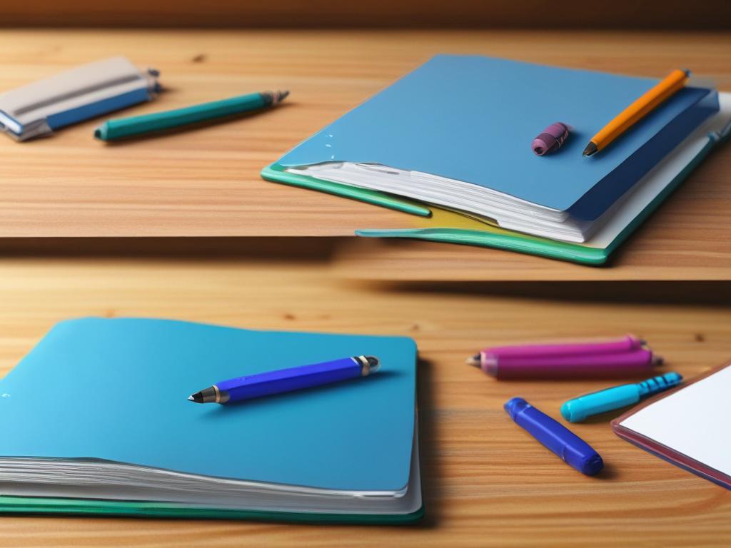 a realistic high resolution of an open notebook with a