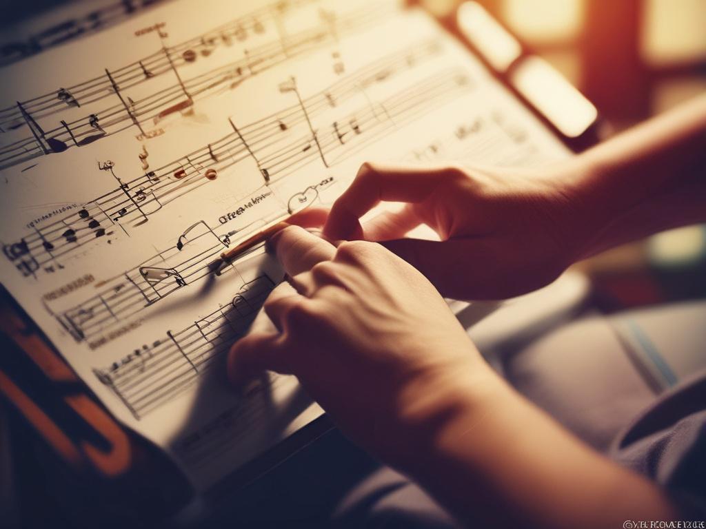 a realistic high resolution of a person practicing a musical