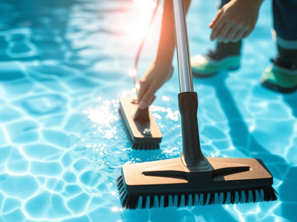 A vibrant close up shot of a technician cleaning a