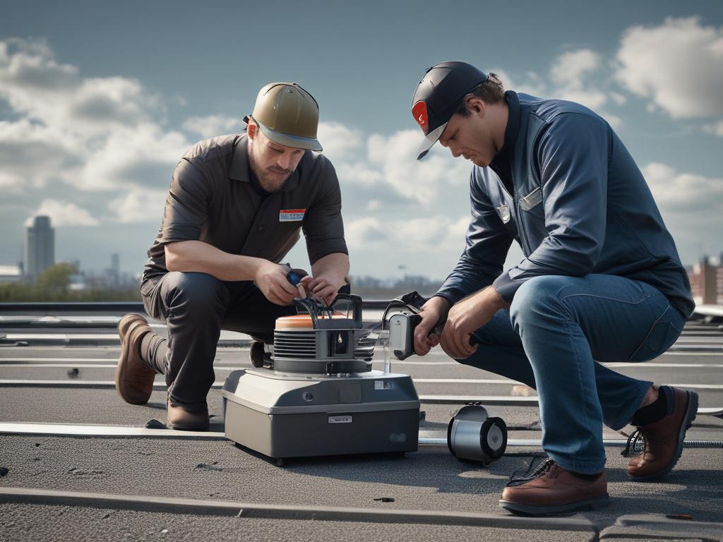 A close up shot of a technician using advanced leak