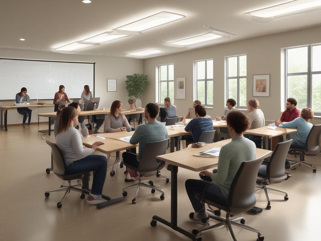 A group of diverse individuals participating in an accessibility training