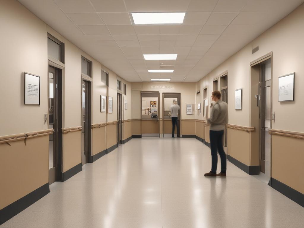 An accessibility consultant conducting a follow up inspection at a