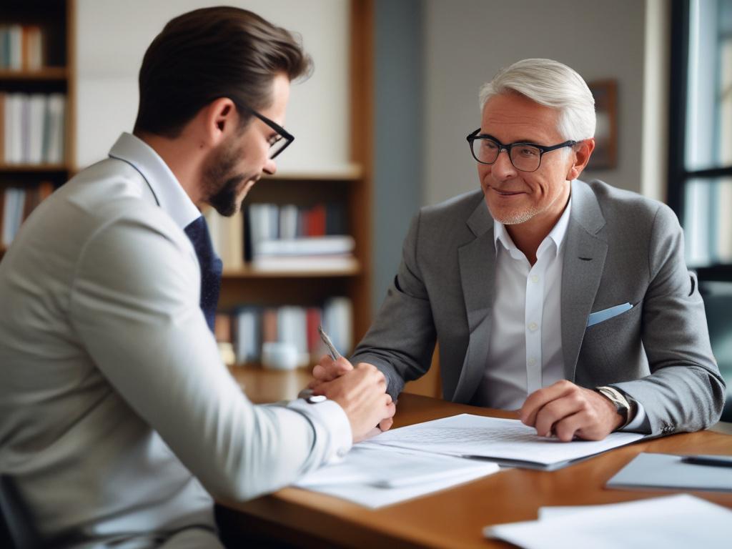 A close up shot of a financial advisor discussing plans