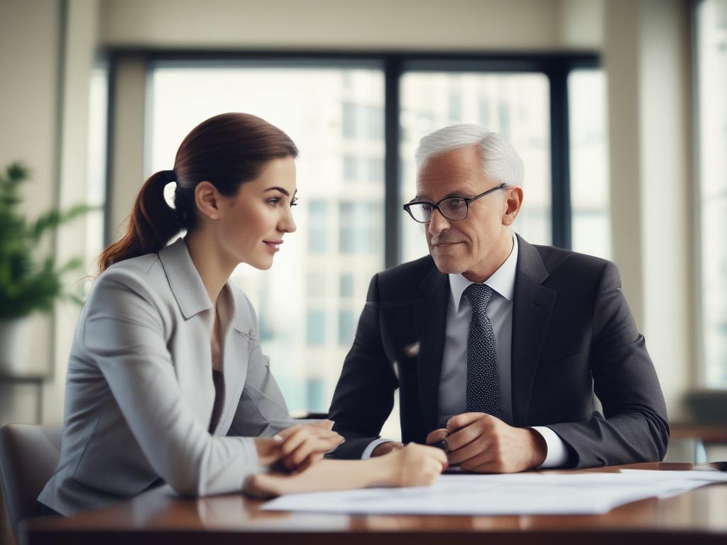 A close up shot of a person discussing investment options