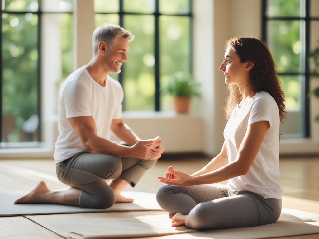 a wellness coach leading a session with a client in