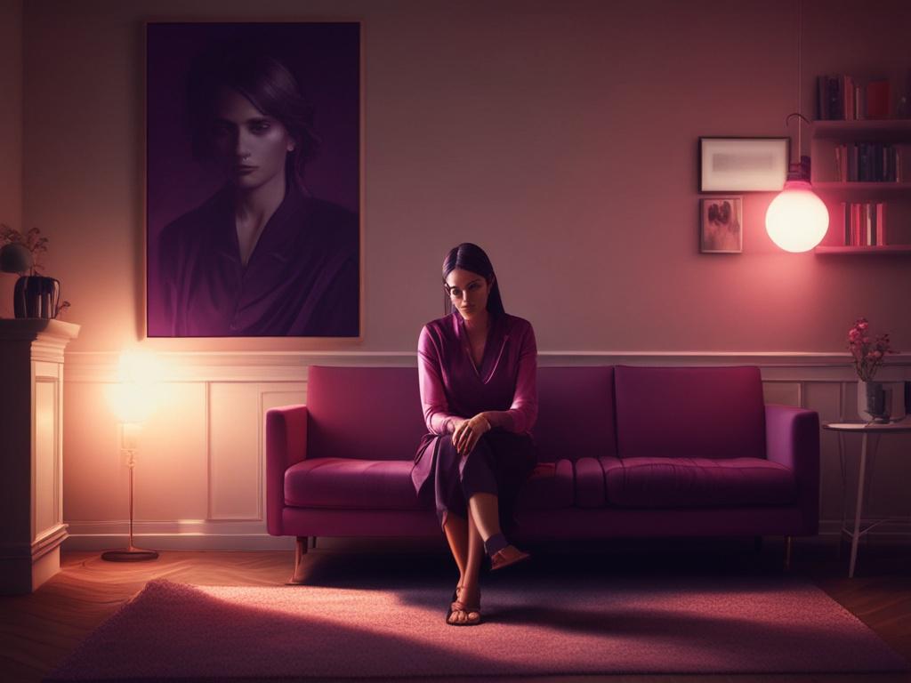 A realistic high resolution of a young counsellor woman sitting