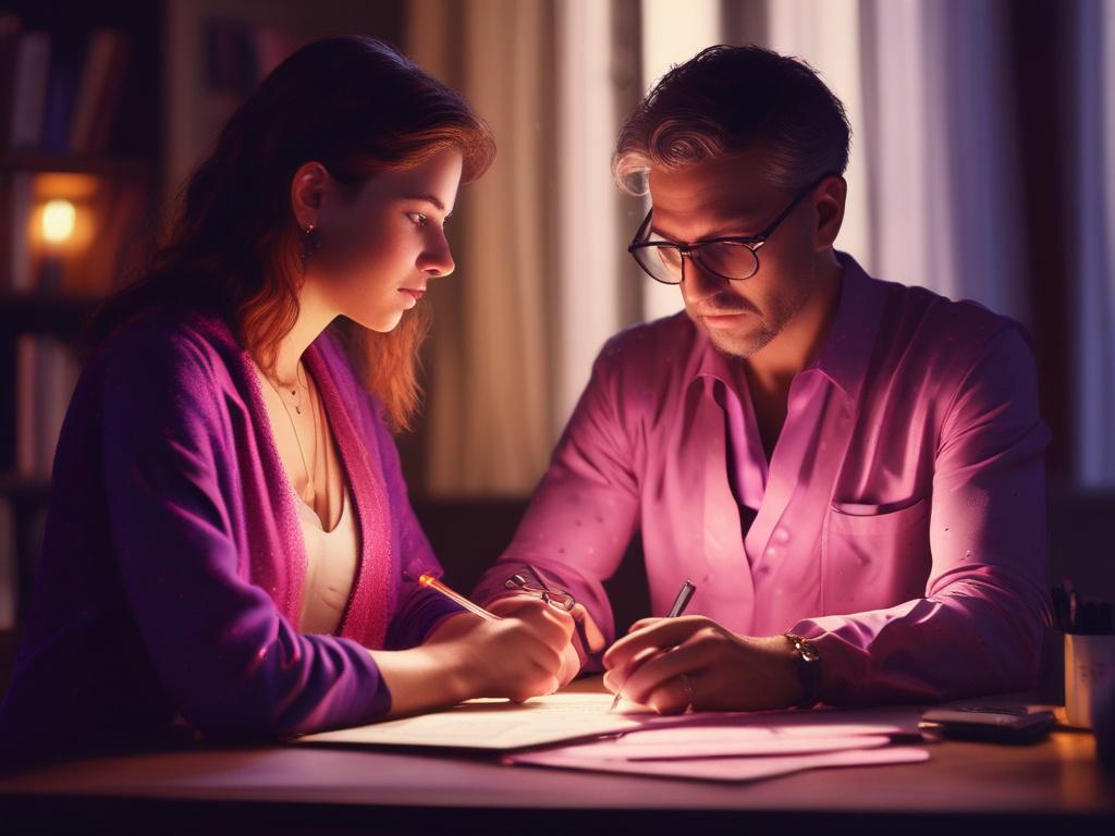 A realistic high resolution of a focused astrologist writing blog