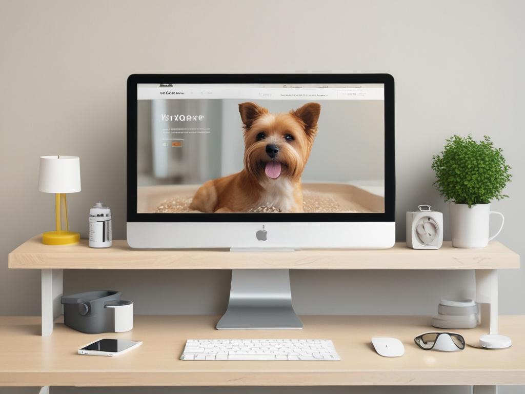 A clean and minimalistic workspace showcasing a computer with a