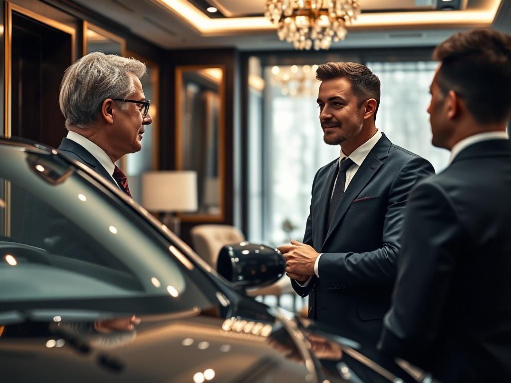 A sophisticated high resolution image capturing a professional valet consultant