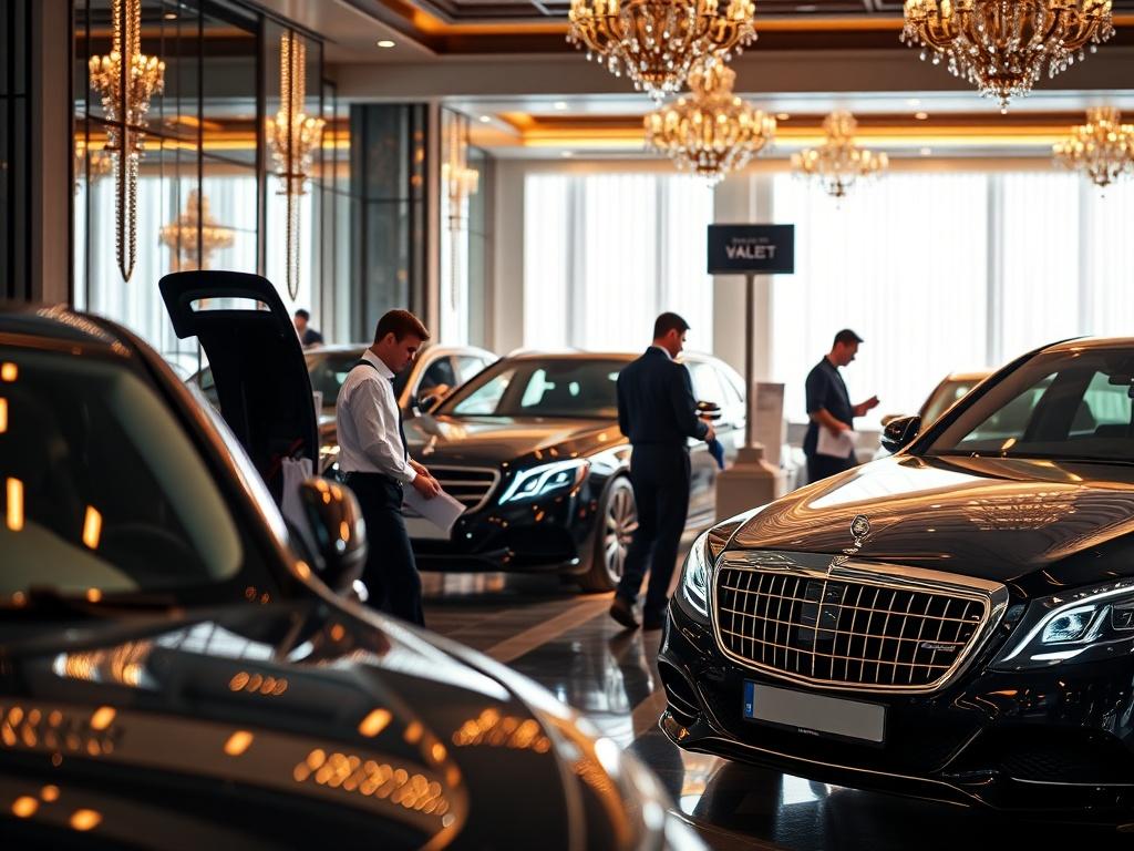 A stunning high resolution image depicting a valet team in