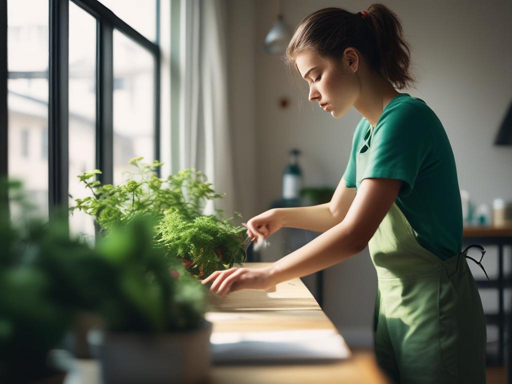 Close up shot of a young student cleaning a modern