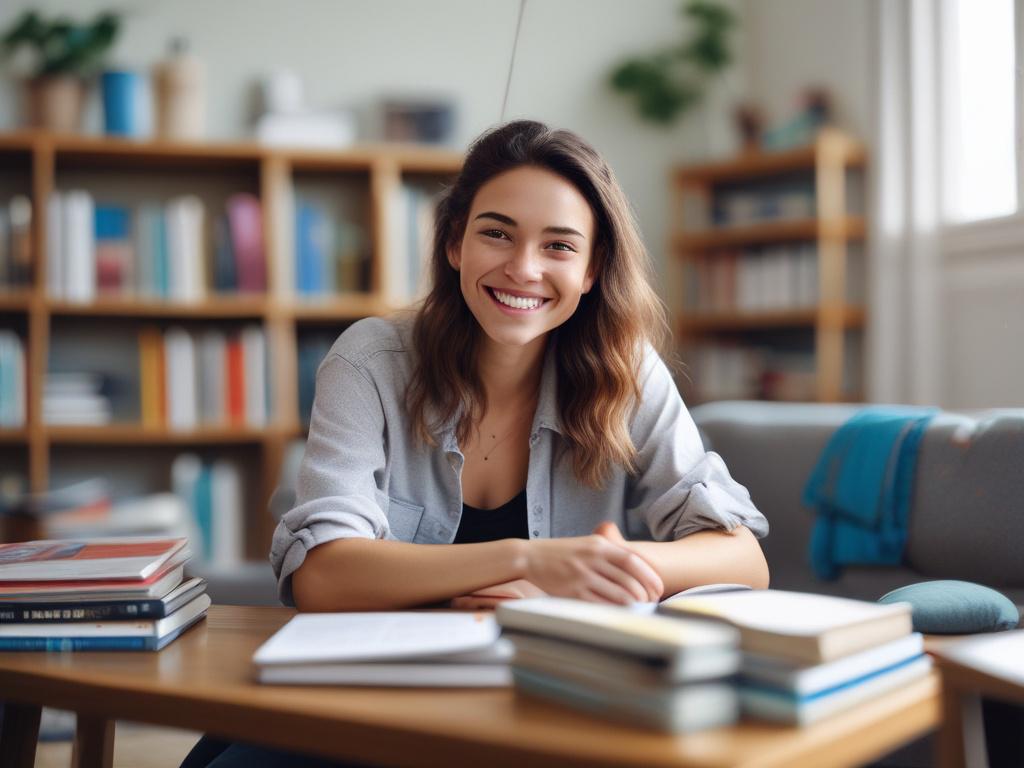 Close up shot of a student smiling while cleaning a