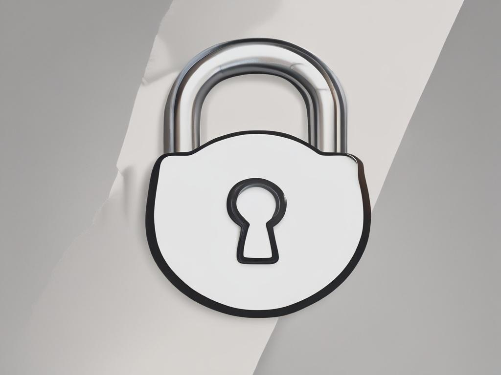 a minimalistic design with clean lines and negative space, showcasing a secure padlock symbol against a simple background, emphasizing security and trust, using a color palette that includes rgb(50, 170, 39)