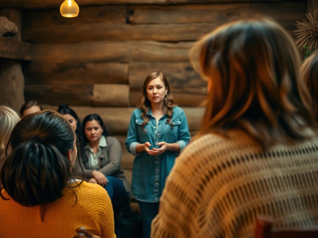A captivating image of Grace Shelly speaking to an engaged