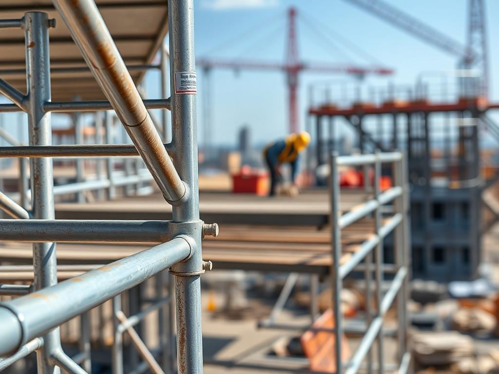 A realistic high resolution close up shot of a scaffolding