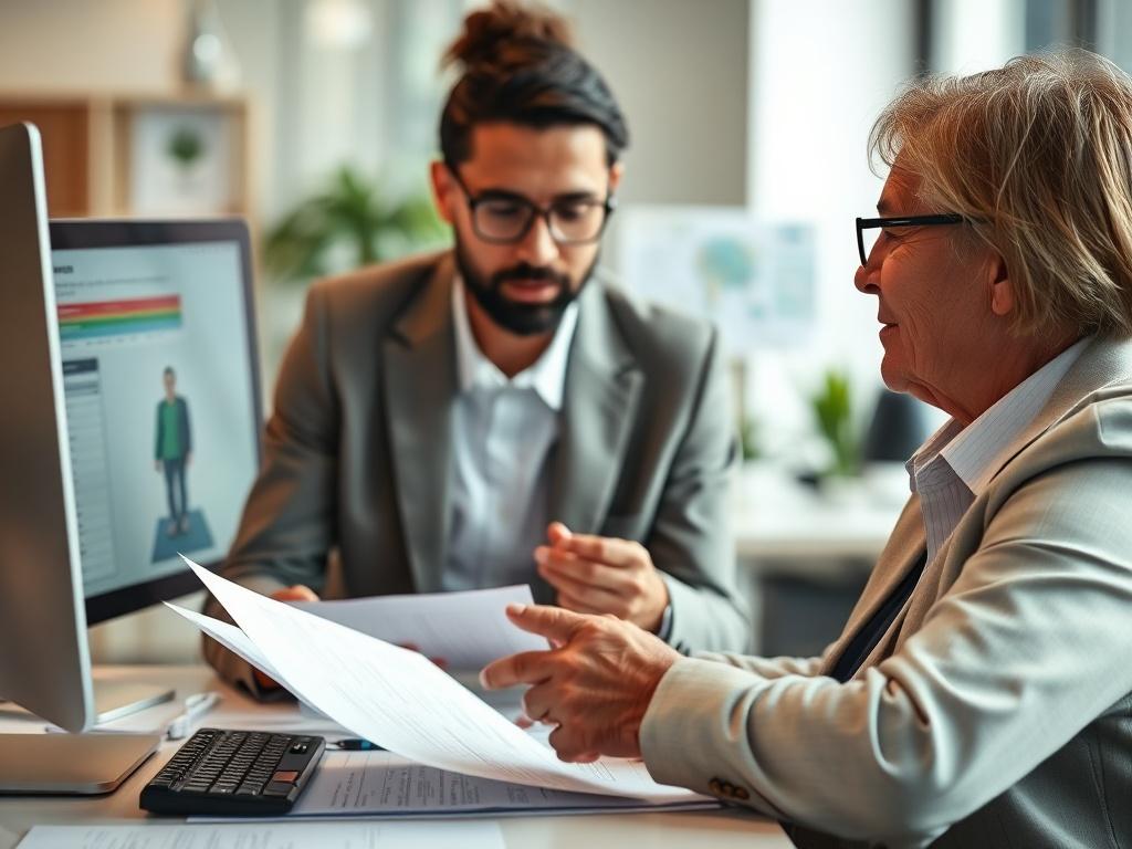 A close up shot of a professional claims coordinator reviewing