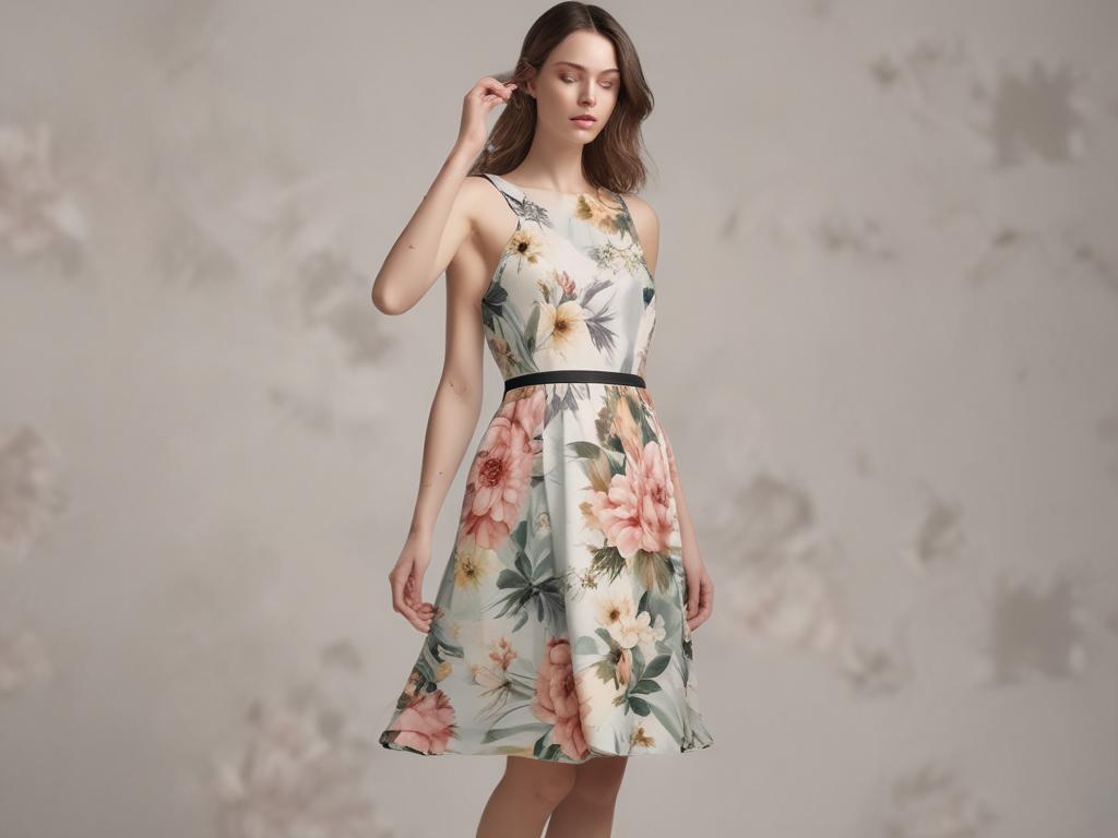 floral dress, women's fashion, chic style