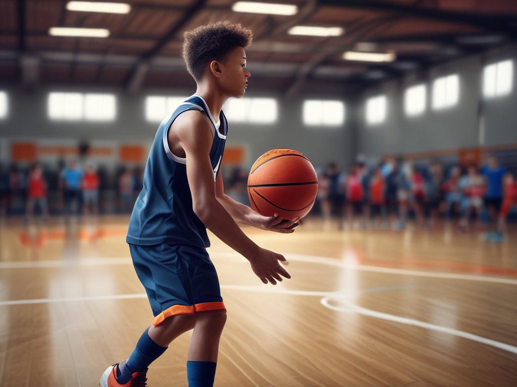 A focused image of a young athlete participating in a