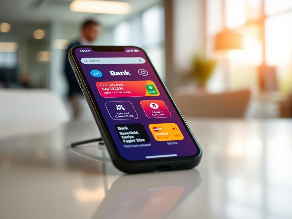 A close up shot of a digital bank interface on