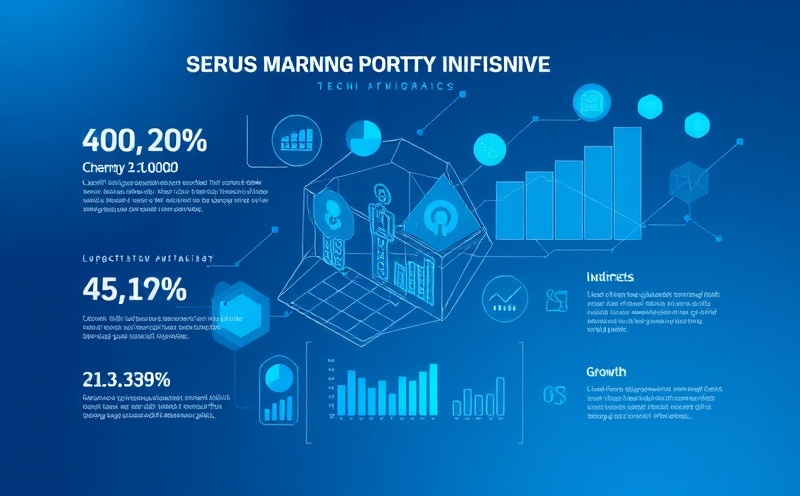 Tech infographic showing statistics and growth