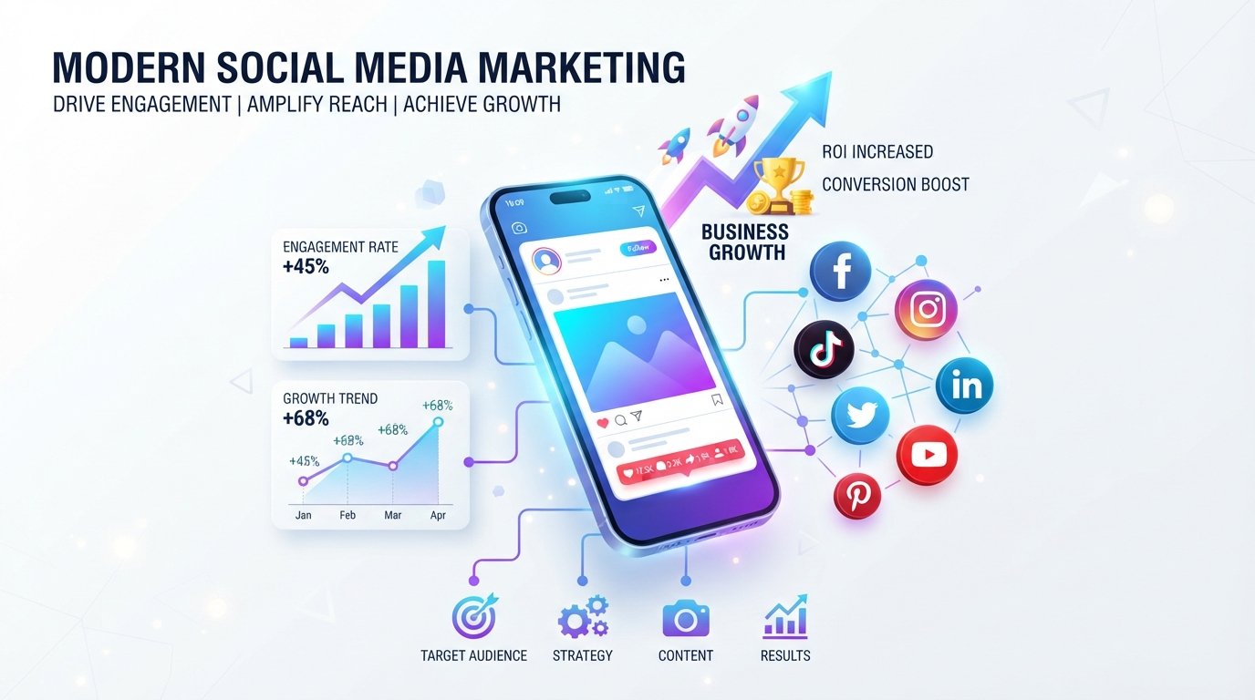 Social media marketing concept