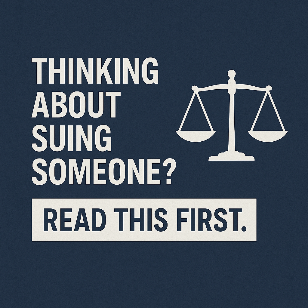 Thinking about suing someone? This blog post offers a comprehensive analysis about the considerations you should go through before you file a lawsuit against another person. Even if your grievance is real, there are still a lot of other factors that go into brining a successful lawsuit in a court of law in Texas.