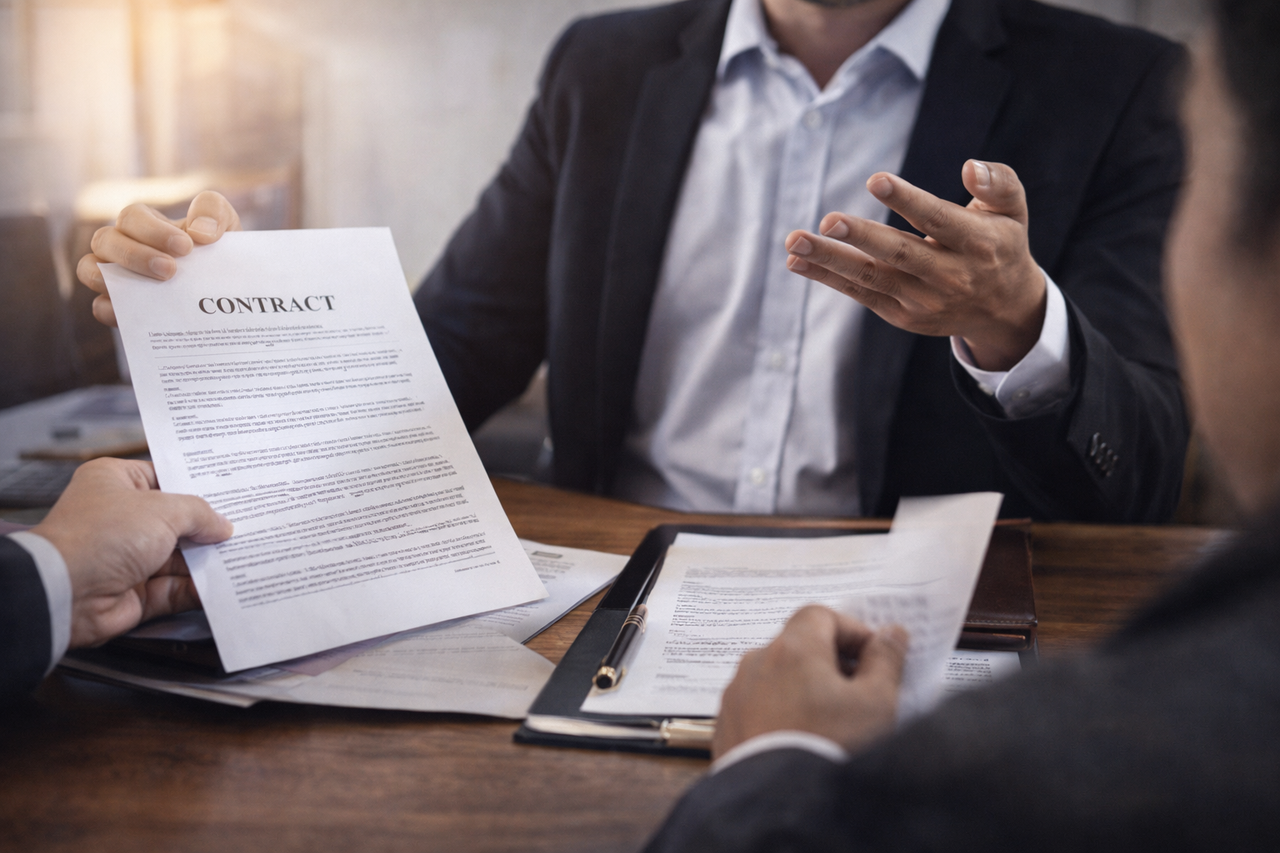 Texas business attorney reviewing contract dispute and defending against liquidated damages claim