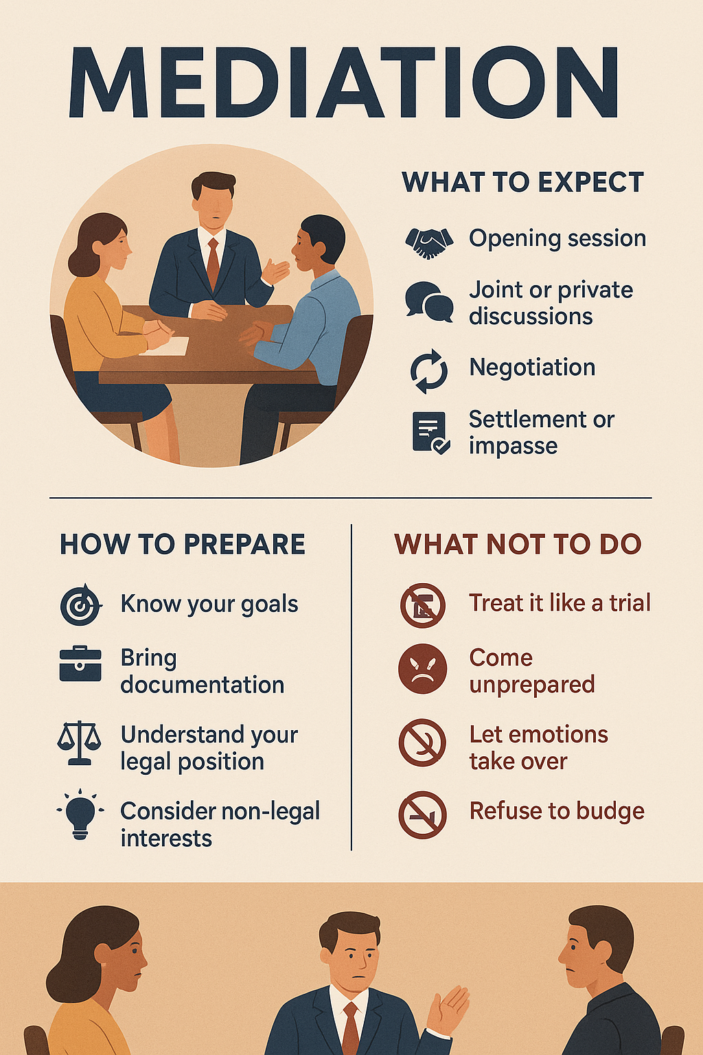 Learn what mediation is, what it isn’t, how to prepare, and common pitfalls to avoid. Practical tips for a smoother, more effective mediation process.