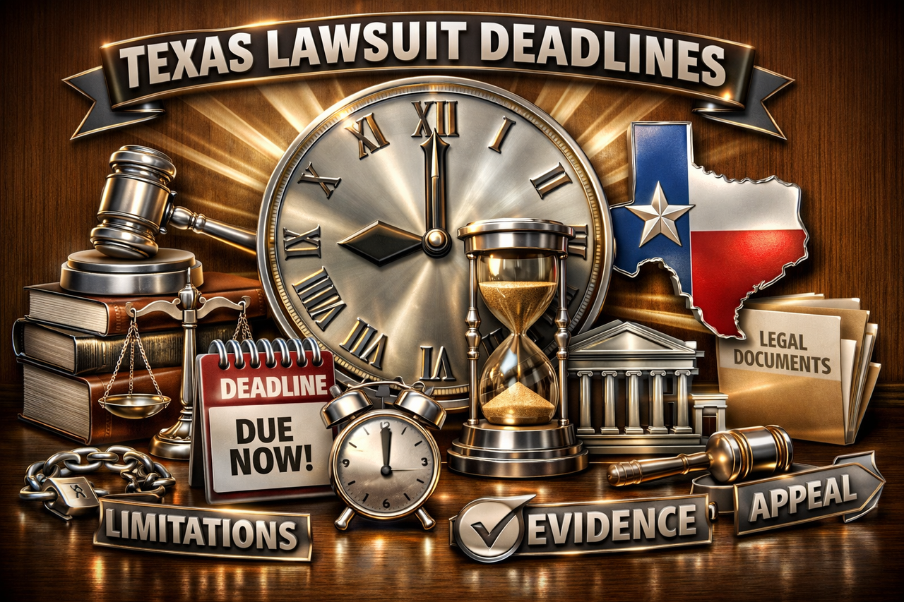 Texas lawsuits live and die by deadlines. Learn how statutes of limitations, service, answers, and court schedules can make or break your case.