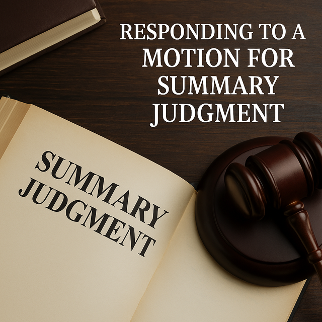 How To Properly Respond To A Motion For Summary Judgment Under Texas Law