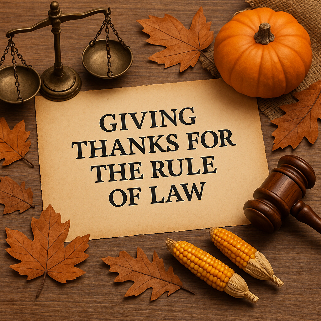A Texas Thanksgiving reflection on the rule of law, gratitude, legal planning, and year-end preparation for families, businesses, and clients.