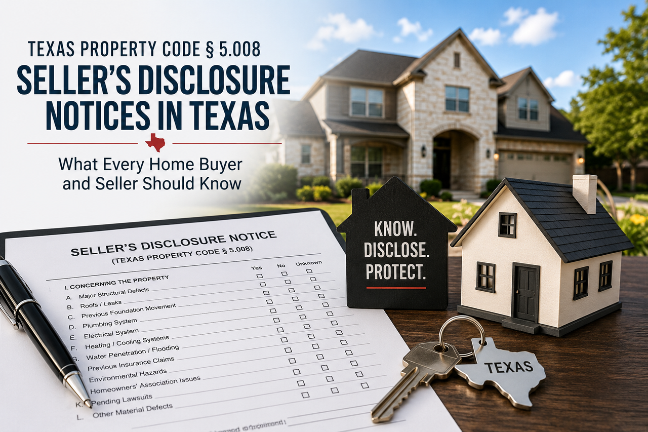 <strong>Texas Property Code § 5.008: Seller's Disclosure Notices in Texas—What Every Home Buyer and Seller Should Know</strong>