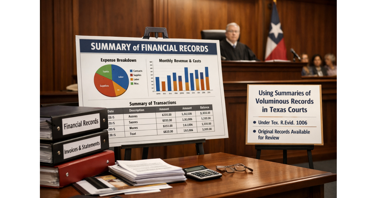 Using Summaries of Voluminous Records in Texas Courts: A Deep Dive into ...
