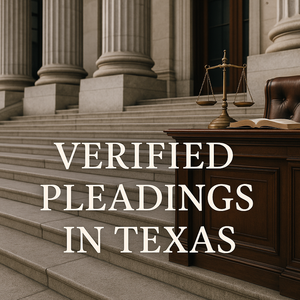 Learn when verified pleadings are required in Texas courts, including sworn accounts, denials, and injunctions. Avoid costly pleading defects.<br>