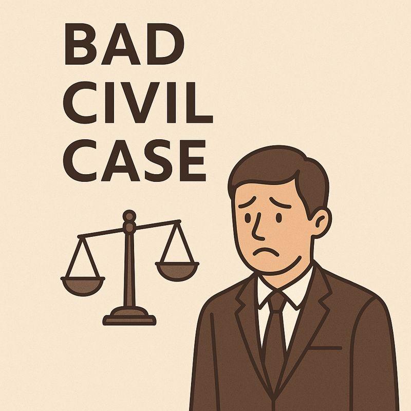 Learn the key warning signs of a bad civil lawsuit—weak evidence, low damages, and judgment-proof defendants. Know when filing a case may not be worth it.