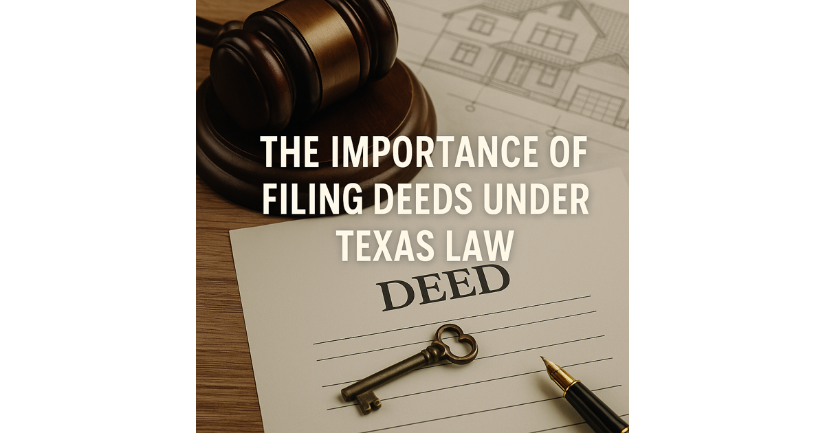 Deeds Wallet Filing The Importance of Filing Deeds Under Texas Law