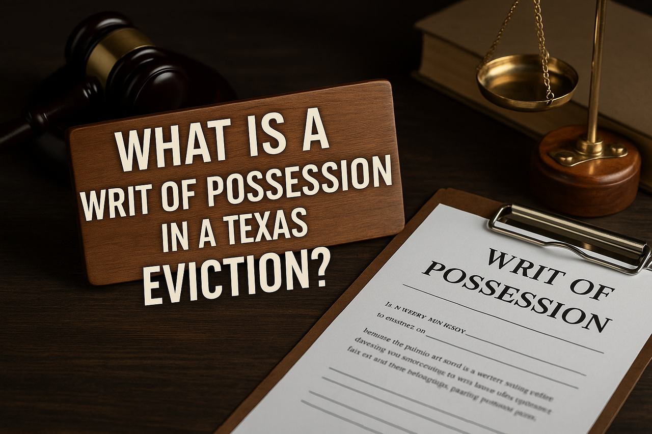 Learn what a writ of possession is under Texas law, how it’s issued after an eviction, and what steps landlords must take to lawfully regain possession of their property.