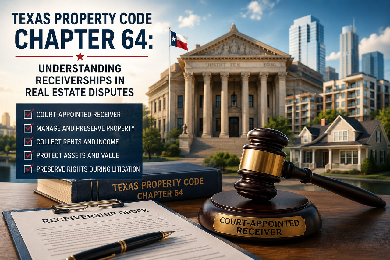 <strong>Texas Property Code Chapter 64: The Little-Known Power of Court-Appointed Receivers Over Real Estate</strong>