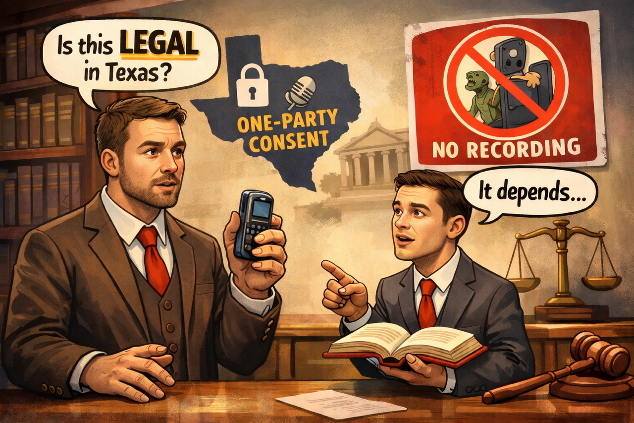 Is it legal to record a conversation in Texas? Learn how Texas’s one-party consent law works, when recordings are illegal, and how recordings affect court cases.