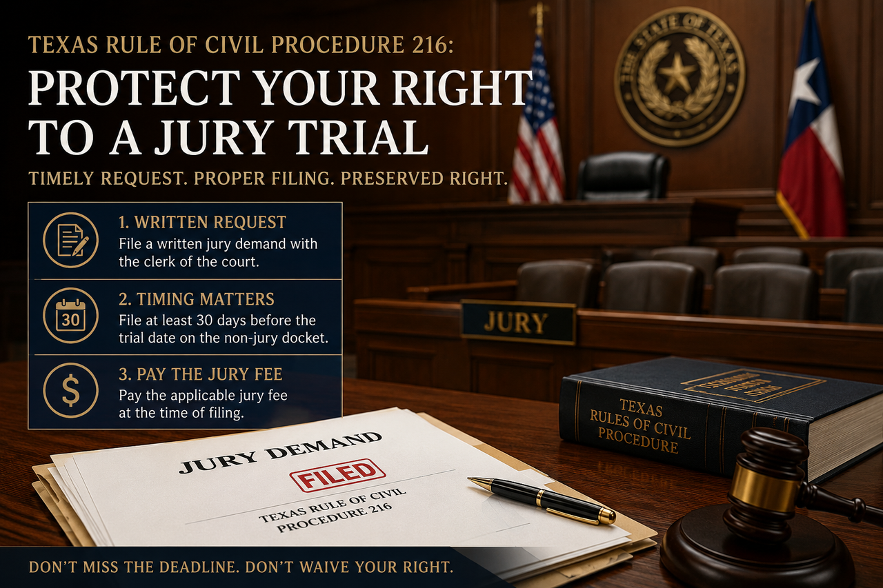 <strong>Texas Rule of Civil Procedure 216: How to Properly Demand a Jury Trial in Texas</strong>