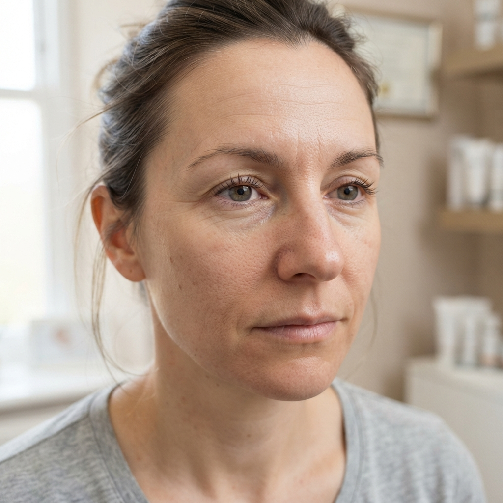 Woman with natural skin texture