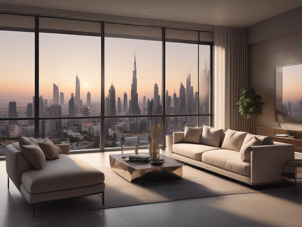 luxury apartments, Dubai skyline, elegant living space