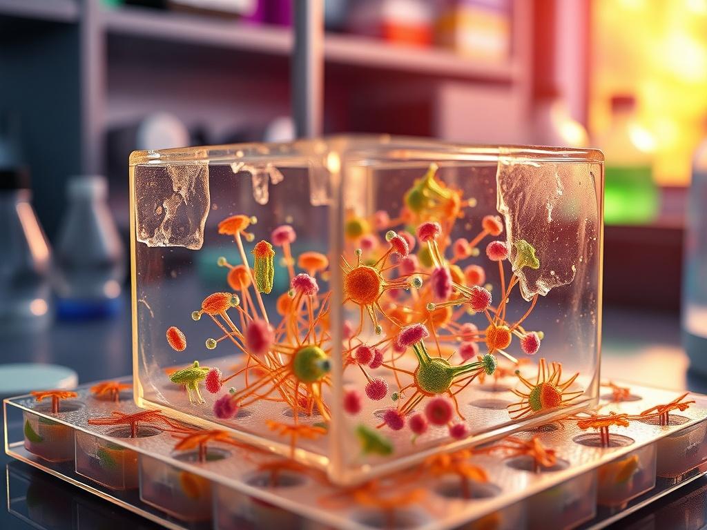 A hyper realistic close up shot of a 3D culture