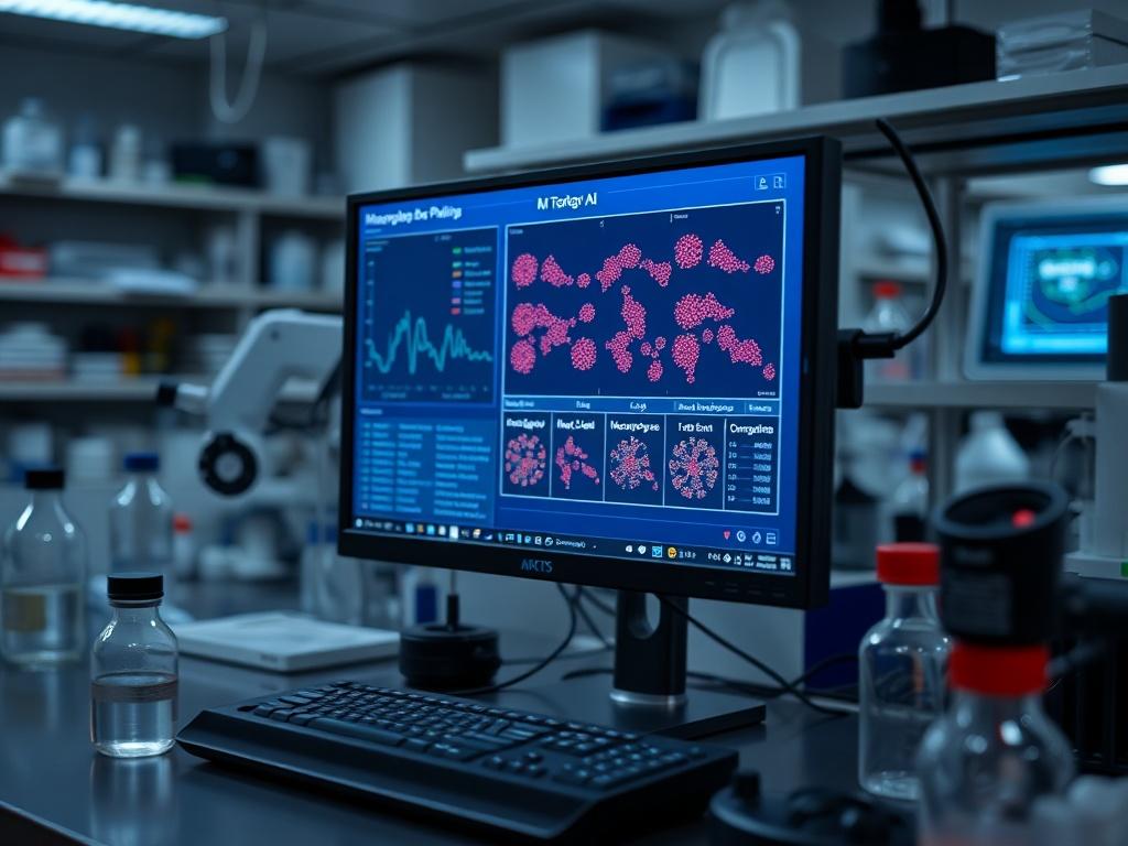 A hyper realistic close up shot of a laboratory setting,